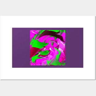 Cheerful bright green on pink Posters and Art